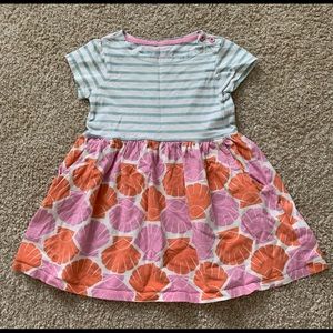 Mini Boden Toddler Girl Blue and White Striped Shell Dress